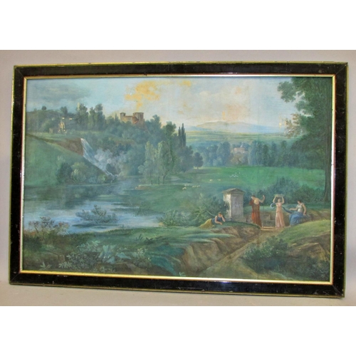 693 - Boileau (French, 19th century) - Classical scene with figures in an ancient landscape (1824), signed... 