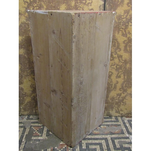 1081 - A stripped and waxed pine hanging corner cupboard with panelled door, a flight of open shelves and a... 