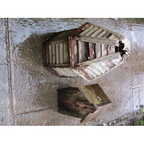 1018 - A weathered Wooden bird house together with a wall mounted insect box (af) (2)