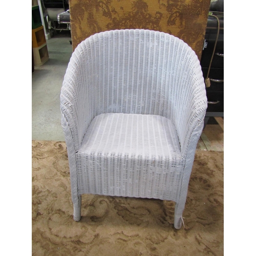 1086 - A small Lloyd Loom chair, white painted finish