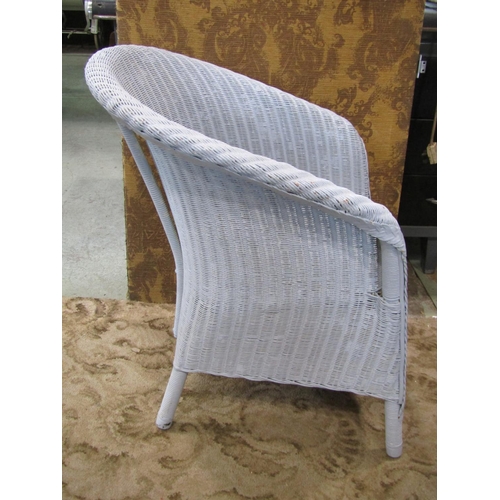 1086 - A small Lloyd Loom chair, white painted finish