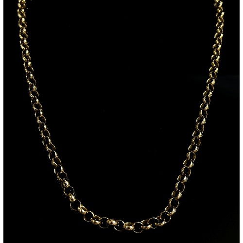 292 - 9ct belcher link chain necklace, 47cm L approx, 15.8g