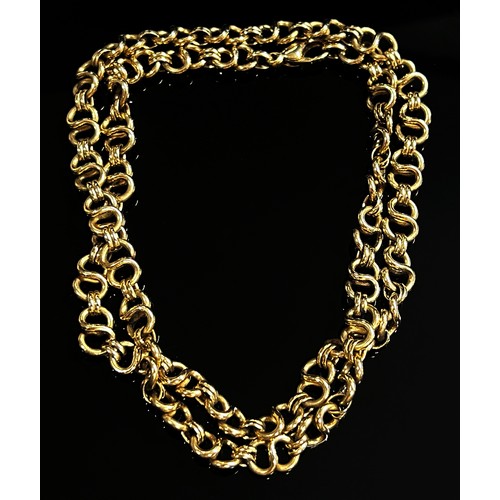 294 - 9ct fancy 'S' link chain necklace, 52cm L approx, 34.8g