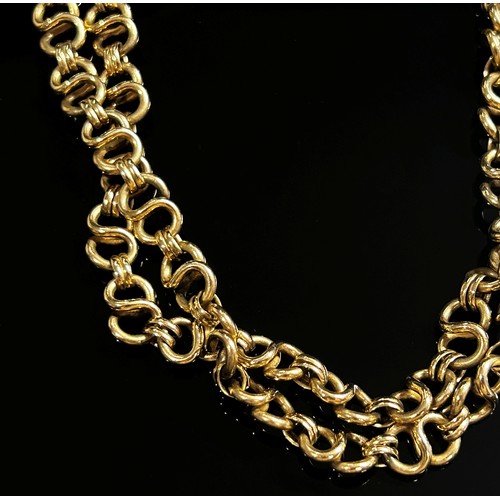 294 - 9ct fancy 'S' link chain necklace, 52cm L approx, 34.8g