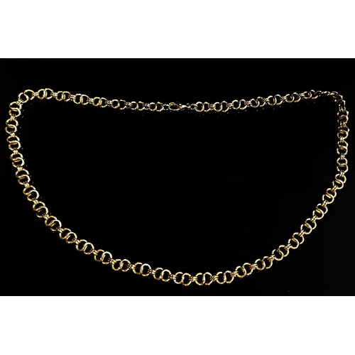 294 - 9ct fancy 'S' link chain necklace, 52cm L approx, 34.8g