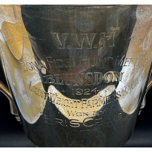 161 - A large Silver Trophy with engraved inscriptions to the front, London 1923, makers mark Edward Barna... 