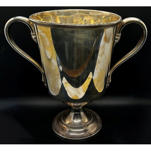 161 - A large Silver Trophy with engraved inscriptions to the front, London 1923, makers mark Edward Barna... 