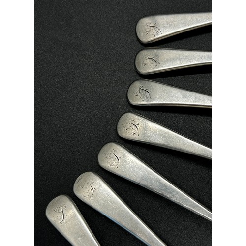 177 - A set of 8 silver teaspoons, London 1809, maker Peter & William Bateman, 4 ozs approximately