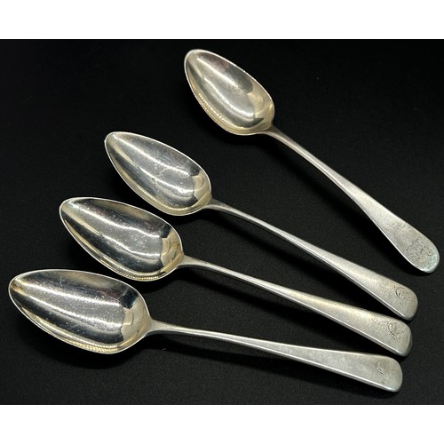 178 - A collection of ten mixed silver teaspoons with mixed hallmarks and makers, 4 ozs approximately