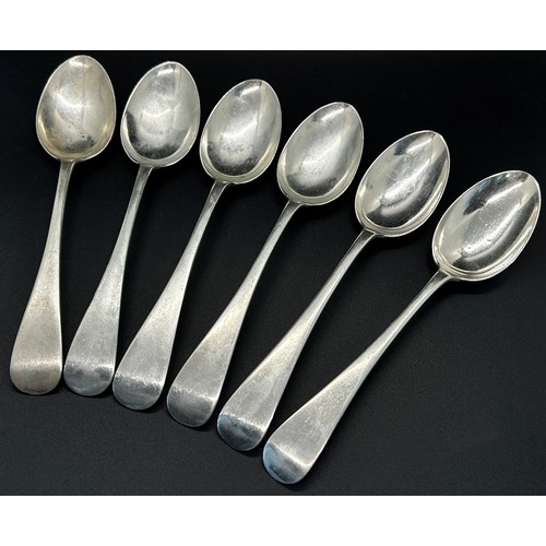 179 - A group of six silver dessert spoons, Sheffield 1900s, maker John Round & Sons Ltd, 3.3 ozs approxim... 