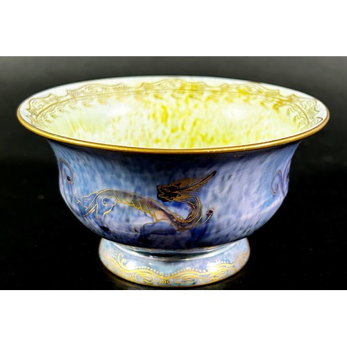 74 - A Wedgwood lustre dragon bowl designed by Daisy Makeig Jones, Z4829, 11cm diameter