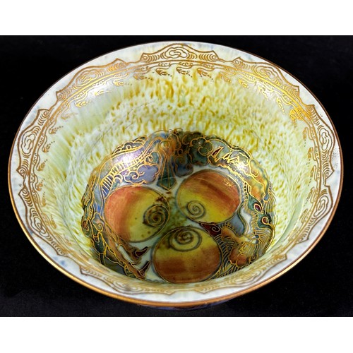 74 - A Wedgwood lustre dragon bowl designed by Daisy Makeig Jones, Z4829, 11cm diameter