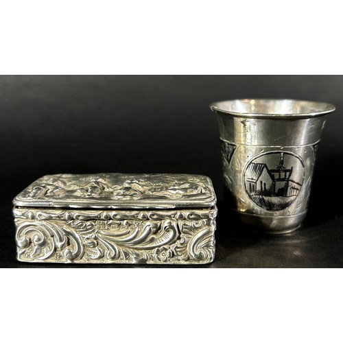 185 - A silver tea caddy Birmingham 1906, maker Deacon & Francis Ltd, an Adie Brothers Ltd sugar bowl, a d... 