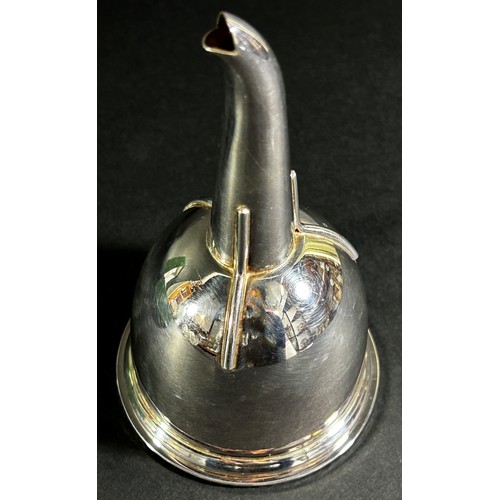 270 - A cased silver-plated two-piece Georgian style wine funnel with filter from The Hugh Johnson Collect... 