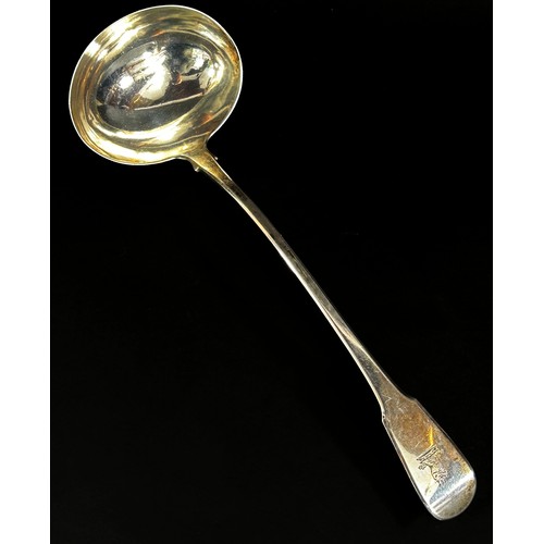 228 - A George III silver ladle, London 1811, maker Thomas Wilkes Barker, 30 cm long, 5.8 ozs approximatel... 