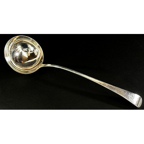 243 - A George III silver ladle, London 1795, maker William Eley, 33 cm long, 5.7 ozs approximately