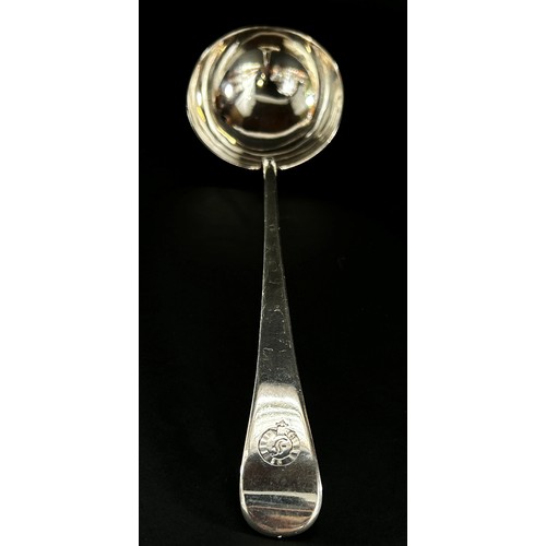 243 - A George III silver ladle, London 1795, maker William Eley, 33 cm long, 5.7 ozs approximately