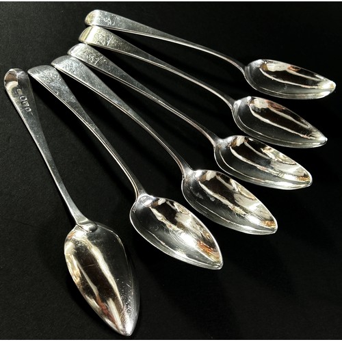 249 - Six Georgian silver spoons each bearing a lion rampant, three by Christopher & Thomas Wilkes Barker,... 