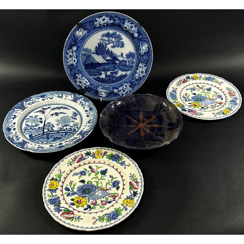 98 - 19th century and later, English, European and Chinese plates together with a large oviform ginger ja... 