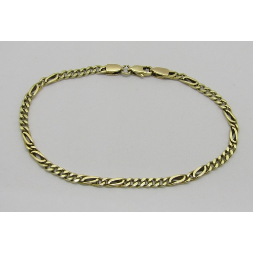 332 - 14ct fancy curb link bracelet, 20.5cm L approx, 8.2g