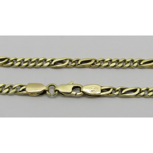 332 - 14ct fancy curb link bracelet, 20.5cm L approx, 8.2g