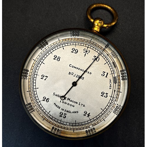 398 - A Short & Mason compensated pocket altitude meter, together with a Morris's Patent Chartometer with ... 