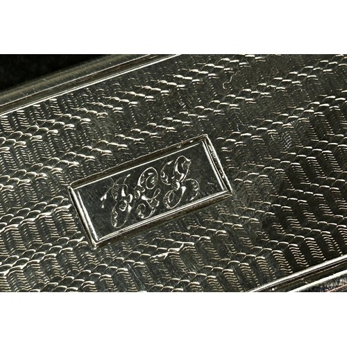 196 - A silver William IV snuff box Birmingham 1833, makers mark rubbed, 6.8cm wide, 2 oz approx