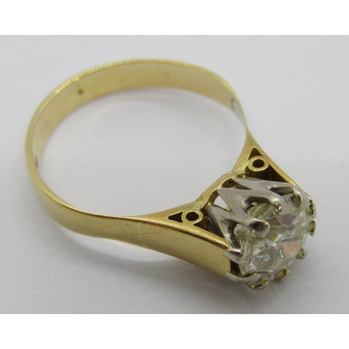 357 - 18ct claw set diamond solitaire ring, 1.75ct approx, maker 'MJJ', Birmingham 1975, size N, 3.9g