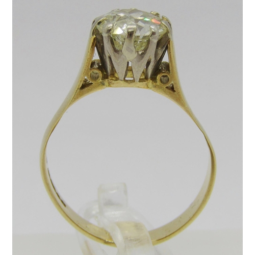 357 - 18ct claw set diamond solitaire ring, 1.75ct approx, maker 'MJJ', Birmingham 1975, size N, 3.9g