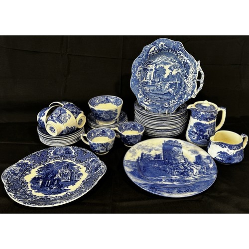 114 - A collection of George Jones & Sons ‘Abbey pattern tableware including cups and saucers, graduated p... 