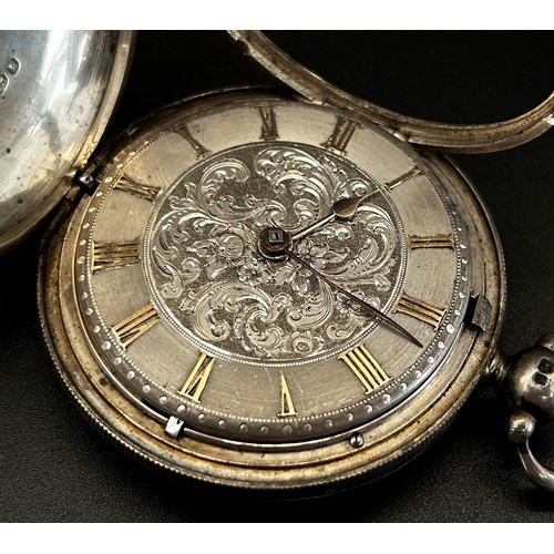 425 - A Victorian silver cased fob / pocket watch, the case made in London, 1846 by Josiah Barnett & Willi... 