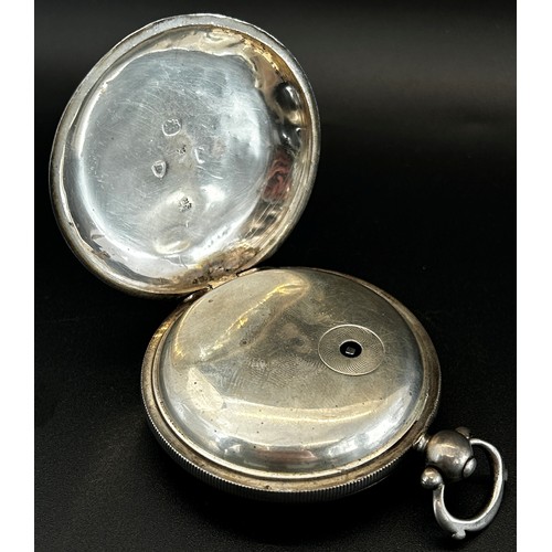 425 - A Victorian silver cased fob / pocket watch, the case made in London, 1846 by Josiah Barnett & Willi... 