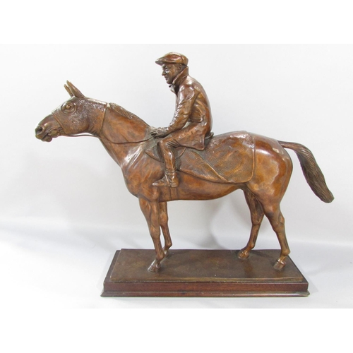 464 - A Limited Edition Bronze Study of the Jockey/Trainer Fulke Walwyn on horseback, edition 9/9 signed N... 