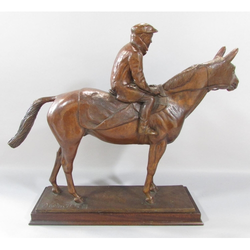 464 - A Limited Edition Bronze Study of the Jockey/Trainer Fulke Walwyn on horseback, edition 9/9 signed N... 