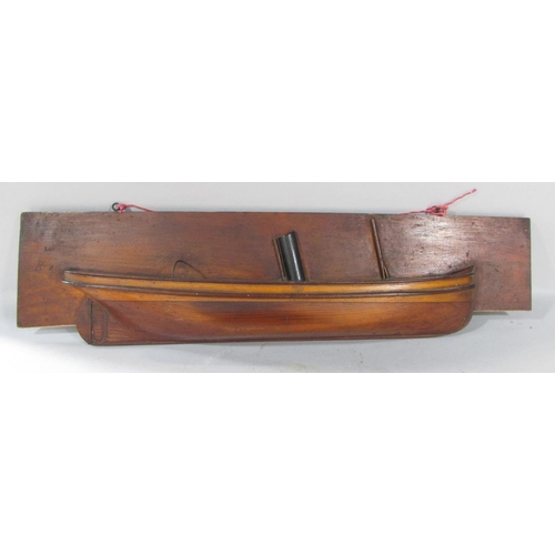 468 - A pair of 19th century half hulls 73cm long, (as found)