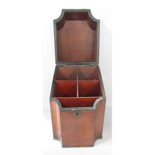 524 - A pair of Georgian mahogany cutlery boxes, one converted to stationery, the other to candles