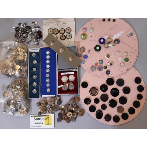 755 - A mixed collection of decorative buttons including Middle Eastern silver buttons, Austrian waistcoat... 