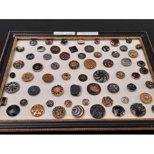 756 - A collection of individual decorative black glass buttons including finely detailed Victorian Mourni... 