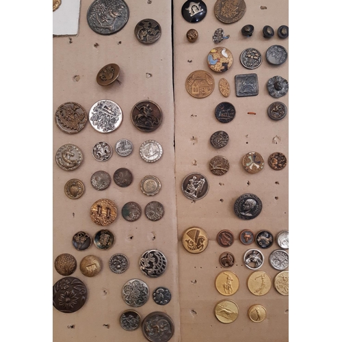 774 - A large collection of good quality decorative and pictorial metal buttons including buttons with a h... 