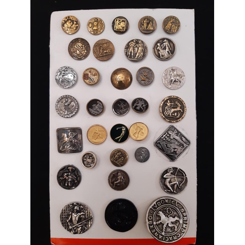 774 - A large collection of good quality decorative and pictorial metal buttons including buttons with a h... 