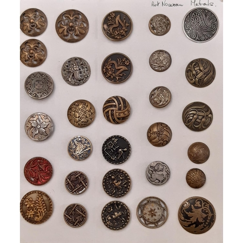 776 - Collection of approx 120 decorative metal buttons including large pictorial examples and Art Nouveau... 