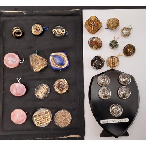 778 - A collection of 1940-50's handmade glass buttons, most in the style of Bimini incorporating distinct... 