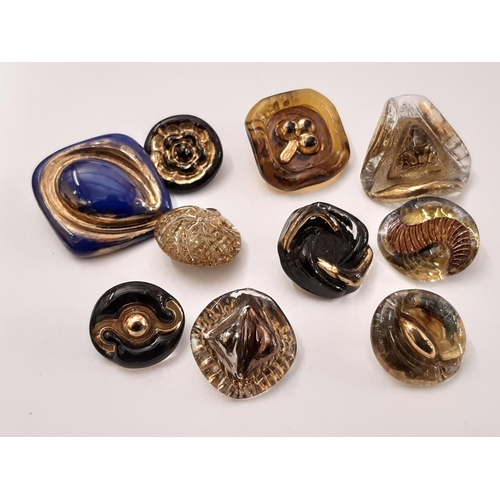 778 - A collection of 1940-50's handmade glass buttons, most in the style of Bimini incorporating distinct... 