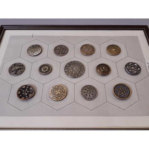 780 - A collection of mixed buttons including 19th century metal buttons, cut steel, small metal pictorial... 