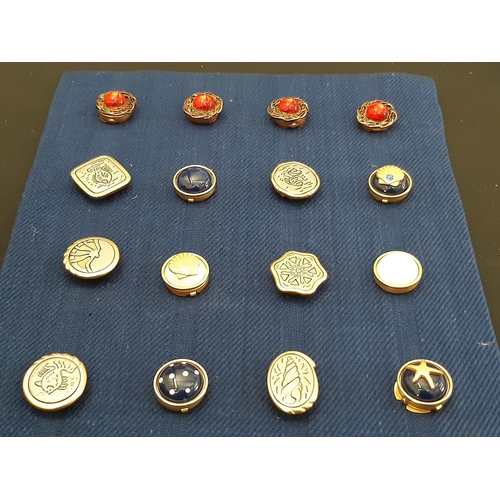 785 - A mixed collection of 20th century decorative buttons including 21 button covers, a set of ceramic b... 