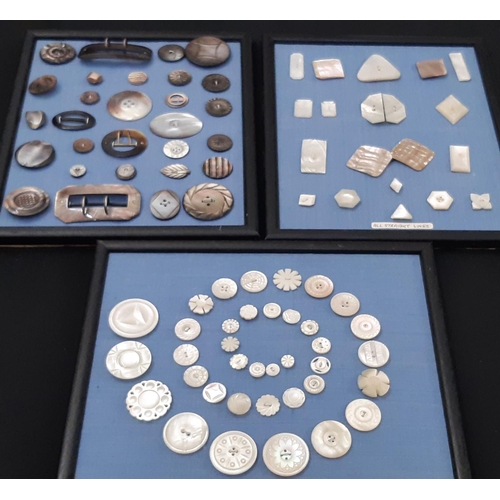 792 - A collection of antique and later mother of pearl buttons including a set of Edwardian abalone cardi... 