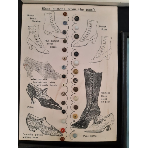 795 - A mixed lot of buttons relating to textiles and threads including framed displays of Austrian and Do... 