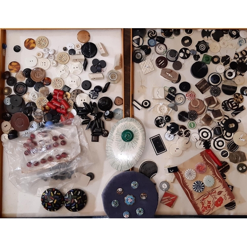 796 - A large collection of 19th - 20th century decorative buckles and buttons housed in a 20-drawer metal... 