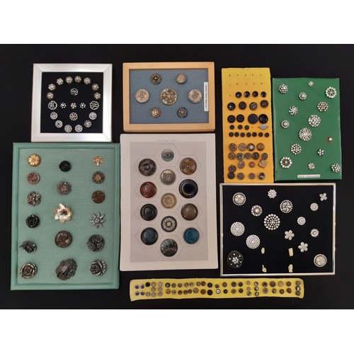 801 - Mixed lot of decorative vintage buttons including   paste / cut steel buttons, approx 50 tinies, pic... 