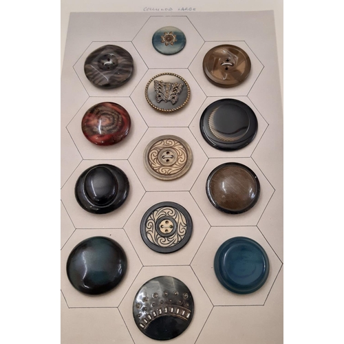 801 - Mixed lot of decorative vintage buttons including   paste / cut steel buttons, approx 50 tinies, pic... 